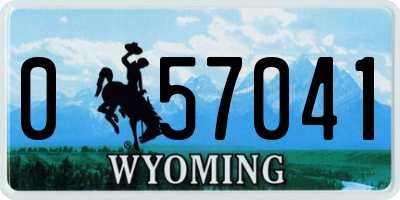 WY license plate 057041