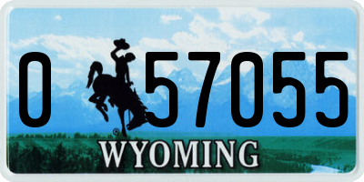 WY license plate 057055