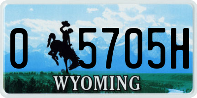 WY license plate 05705H