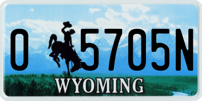 WY license plate 05705N