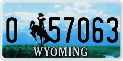WY license plate 057063