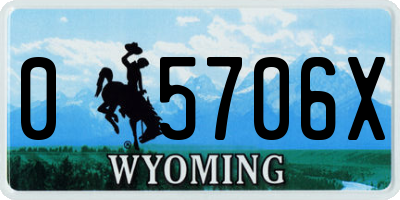 WY license plate 05706X