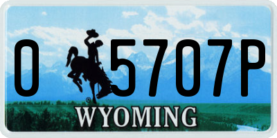 WY license plate 05707P