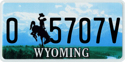 WY license plate 05707V