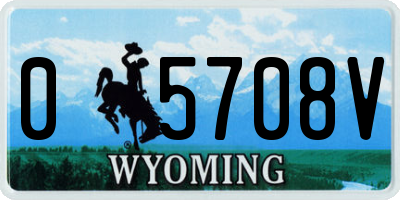 WY license plate 05708V