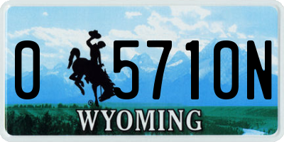 WY license plate 05710N