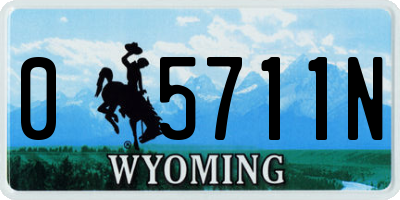 WY license plate 05711N