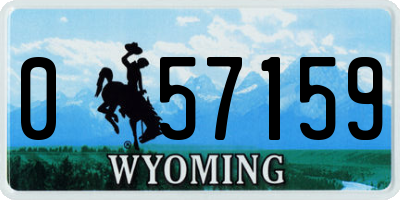 WY license plate 057159