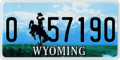 WY license plate 057190