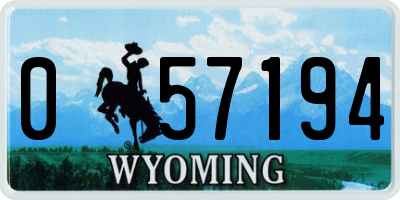 WY license plate 057194
