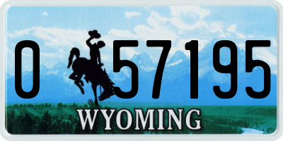WY license plate 057195