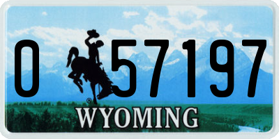 WY license plate 057197