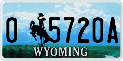 WY license plate 05720A