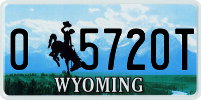 WY license plate 05720T