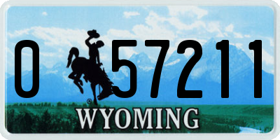 WY license plate 057211