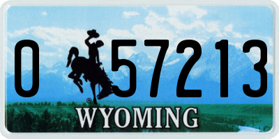 WY license plate 057213