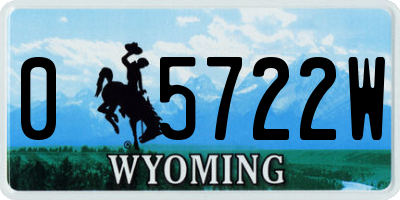 WY license plate 05722W