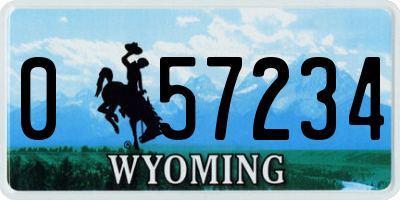 WY license plate 057234