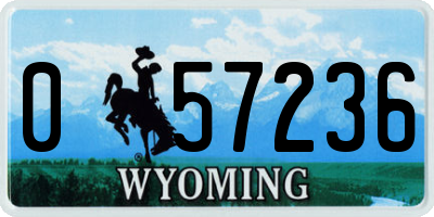 WY license plate 057236