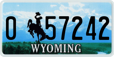 WY license plate 057242