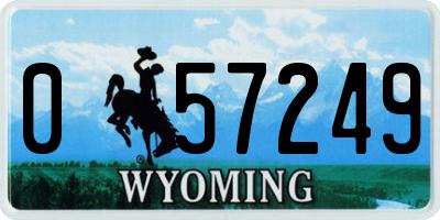 WY license plate 057249