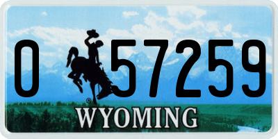 WY license plate 057259