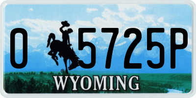 WY license plate 05725P