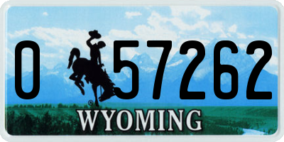 WY license plate 057262