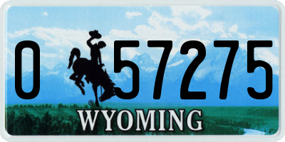 WY license plate 057275