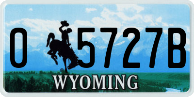 WY license plate 05727B