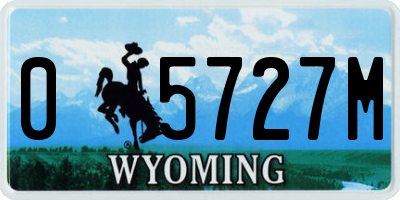 WY license plate 05727M