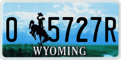 WY license plate 05727R