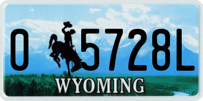 WY license plate 05728L