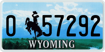 WY license plate 057292