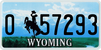 WY license plate 057293