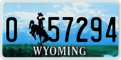 WY license plate 057294