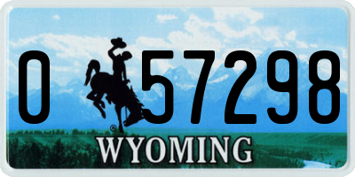 WY license plate 057298