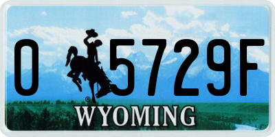 WY license plate 05729F