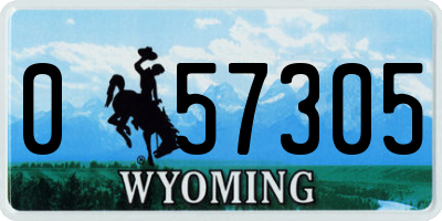 WY license plate 057305
