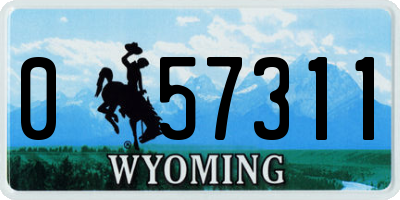 WY license plate 057311