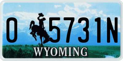 WY license plate 05731N