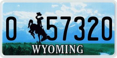 WY license plate 057320