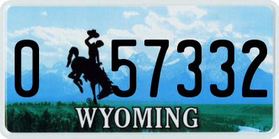 WY license plate 057332