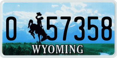WY license plate 057358