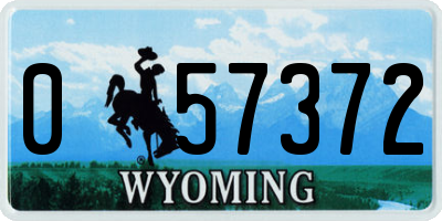 WY license plate 057372