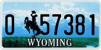 WY license plate 057381