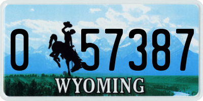 WY license plate 057387