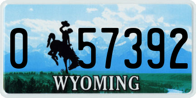WY license plate 057392