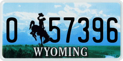 WY license plate 057396