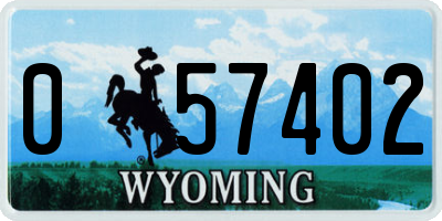 WY license plate 057402